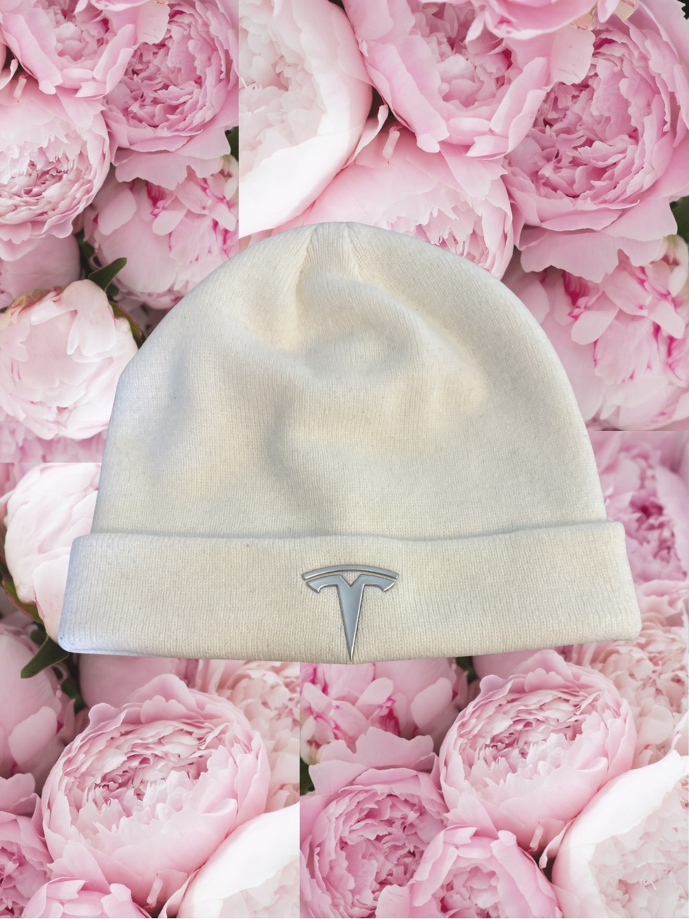 Tesla T Logo Cuffed Beanie